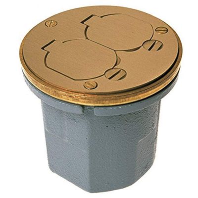 RACO 6224 Round Cast Iron Floor Box For Concrete, Tile Or Wood Floors
