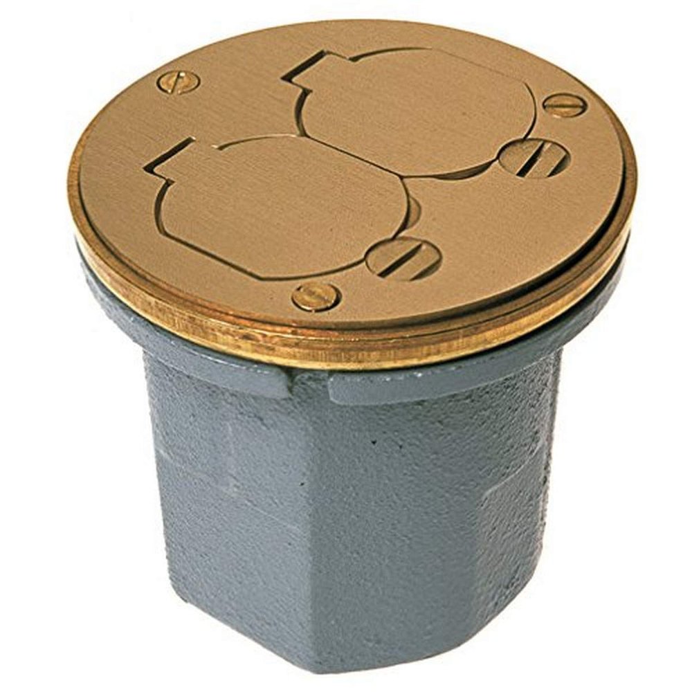 RACO 6224 Round Cast Iron Floor Box For Concrete, Tile Or Wood Floors