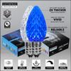 Wintergreen Lighting C7 OptiCore Blue and White Outdoor Christmas Lights - Commercial Grade Cool White and Blue LED Bulbs on Heavy Duty 18 Gauge Green Wire (100 Lights, 100 ft) view 3