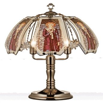23.5"h Glass Virgin Mary Mosaic Diamond Theme Touch Lamp