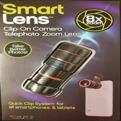 Tzumi SmartLens - 8X Zoom Clip-On Camera Lens - Black