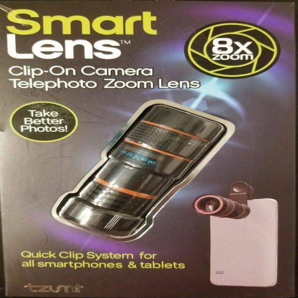Tzumi SmartLens - 8X Zoom Clip-On Camera Lens - Black
