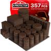 X-PROTECTOR 357 pcs Premium Huge Pack Felt Furniture Pads! Quantity of Furniture Sliders with Many Big Sizes  Your Ideal Floor Protectors. Protect Your Hardwood & Laminate Floor! view 1