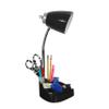 Limelights LD1056-BLK Desk Lamp Organizer with iPad Tablet Book Stand and USB Charging Port, Black view 2