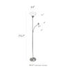 Simple Designs LF2000-BSN Mother-Daughter Floor Lamp with Reading Light, Brushed Nickel view 4