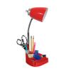 Limelights LD1056-RED Desk Lamp Organizer with iPad Tablet Book Stand and USB Charging Port, Red view 2