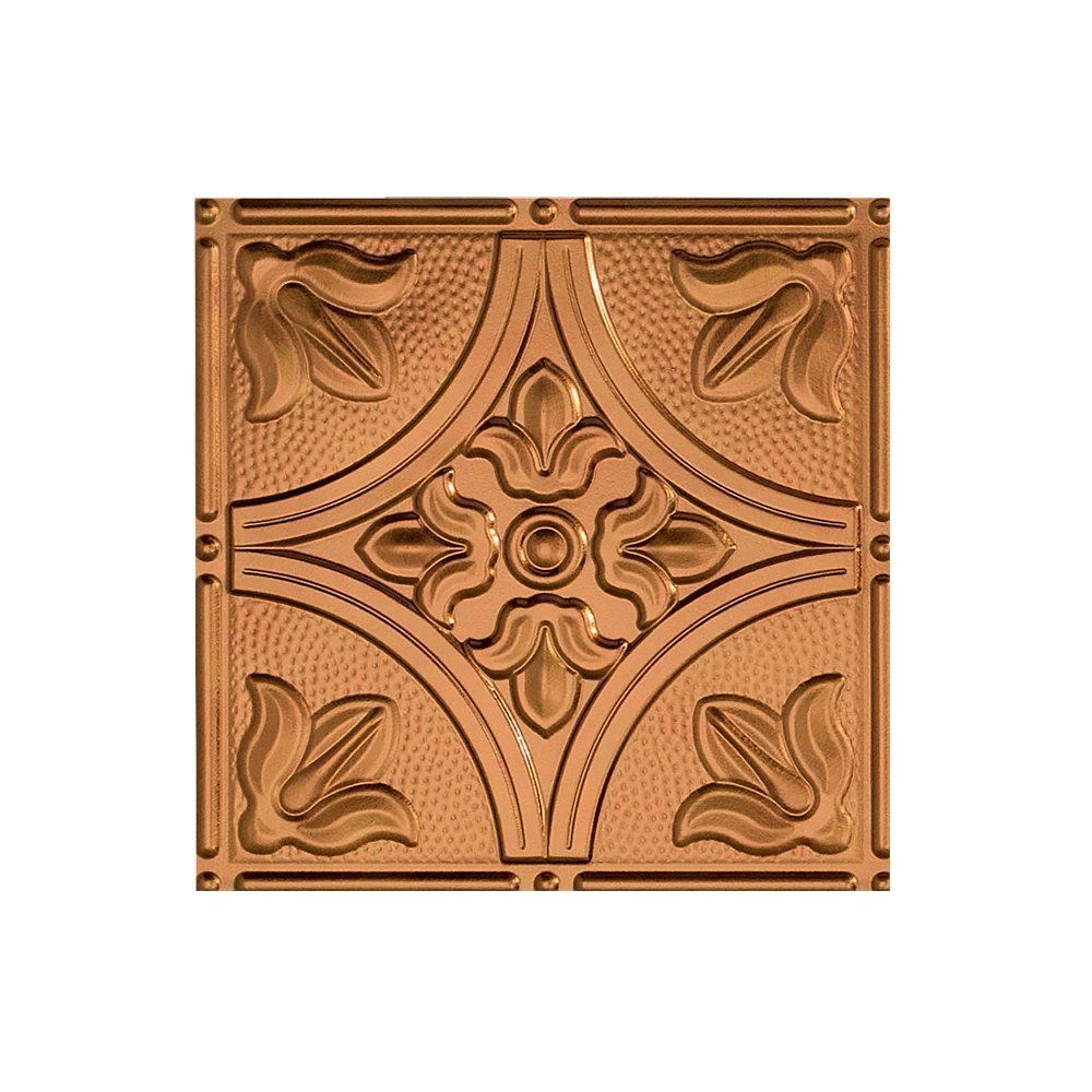 FASDE Traditional Style/Pattern 2 Decorative Vinyl Glue Up Ceiling Panel in Antique Bronze (12X12 Inch Sample)