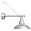 Cocoweb 12in. Galvanized Silver Indoor Outdoor Gooseneck Barn Light Fixture with Vintage Arm with Chain - Vintage Farmhouse Wall Sconce view 1