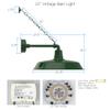 22" Vintage Gooseneck Barn Light with Metropolitan with Chain Arm in Green view 2