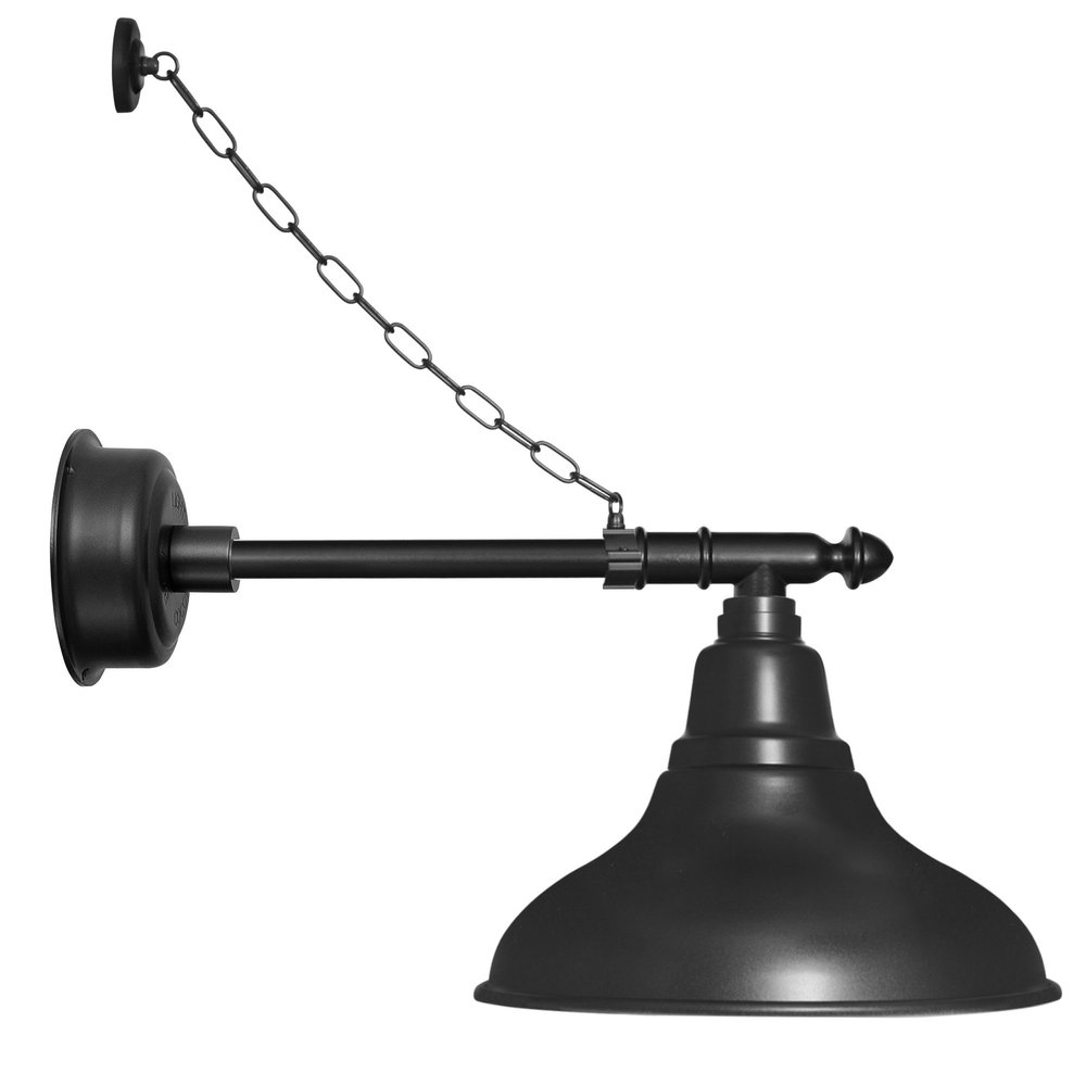 Cocoweb 8in. Matte Black Indoor Outdoor Gooseneck Barn Light Fixture with Vintage Arm with Chain - Vintage Farmhouse Wall Sconce