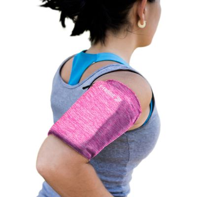 E Tronic Edge Phone Holder for Running, Cell Phone Arm Bands with Reflective Logo, Phone Strap Armband Fits iPhone and Android, Use for Running, Walking, Hiking and Biking, Pink XL