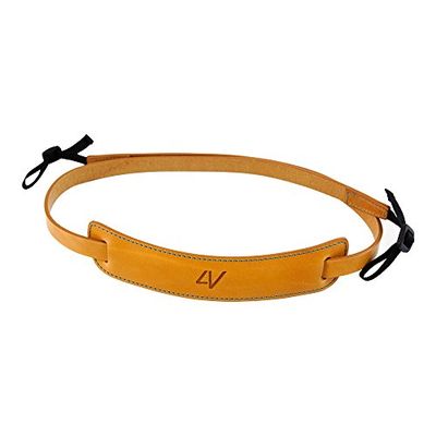 4V Design Classic Medium Handmade Leather Camera Strap w/Universal Fit Kit, Natural/Cyan (2CLVV2530BM)