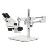 AmScope SM-4B Professional Binocular Stereo Zoom Microscope, WH10x Eyepieces, 7X-45X Magnification, 0.7X-4.5X Zoom Objective, Double-Arm Boom Stand view 1