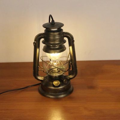 Lantern Kerosene Desk Lamp Retro with Switch Living Room Bedroom Table Lamp