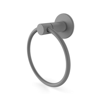 Allied Brass FT-16-GYM Foxtrot Collection Towel Ring, Matte Gray