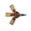 Primefit M1406-5 3-Way Hex Style Air Manifold with Industrial 6-Ball Brass Couplers, 1/4" view 1