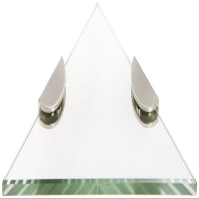 12" Half Round Brushed Nickel Bracket Triangle Glass Shower Shelf with Half