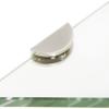 12" Half Round Brushed Nickel Bracket Triangle Glass Shower Shelf with Half view 2