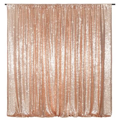 Poise3EHome Sequin Backdrop Curtain, 10Ft x 10Ft Rose Gold Glitter Photography Background Curtains, Sequence Xmas Thanksgiving Backdrop Drapes Decor