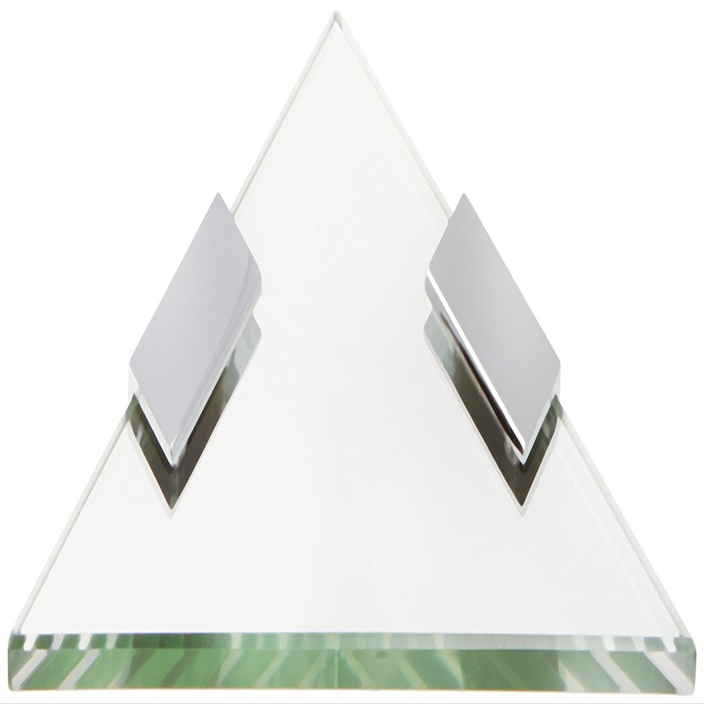 Spancraft 10" Triangle Glass with 2" Rectangle Clamp, Chrome Bracket