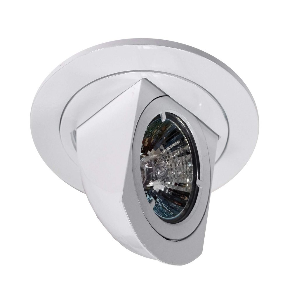 NICOR Lighting 4 inch White Recessed Retractable Wall Wash Trim for MR16 Bulb (14011WH)