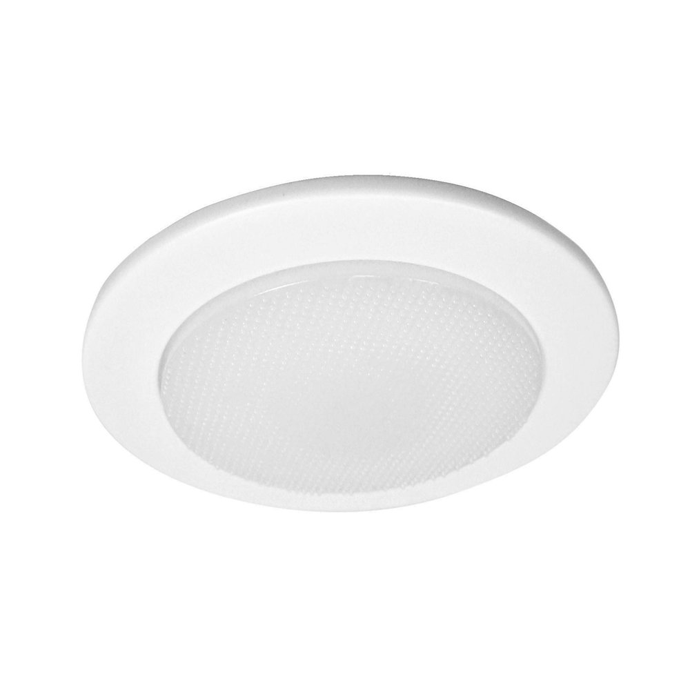 NICOR Lighting 4 inch White Shower Trim with Glass Albalite Lens, for 4 inch Housings (19509WH)