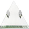 10" Triangle Chrome Bracket Triangle Glass Shower Shelf with Square Clamp view 1