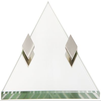 6" Triangle Brushed Nickel Bracket Triangle Glass Shower Shelf with Square