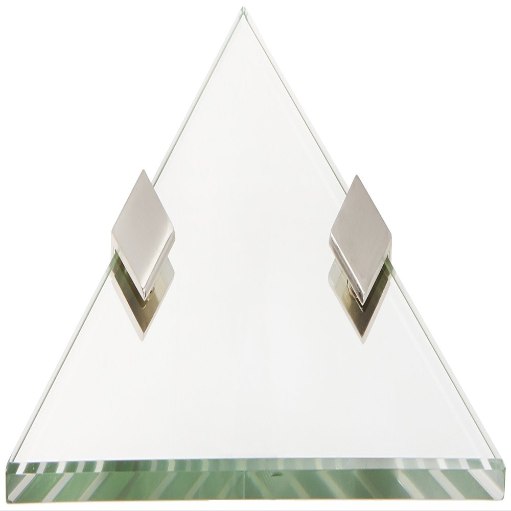 6" Triangle Brushed Nickel Bracket Triangle Glass Shower Shelf with Square