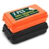Small Waterproof Box, 2 Pcs, 4.92x2.95x1.53", Foam Insert (Black/Orange) view 1