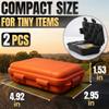 Small Waterproof Box, 2 Pcs, 4.92x2.95x1.53", Foam Insert (Black/Orange) view 2