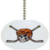 Orange Hockey Skull Solid Ceramic Fan Pull view 1
