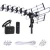 Five Star Outdoor HD TV Antenna Strongest Up to 200 Miles Long Range with Motorized 360 Degree Rotation, UHF/VHF/FM Radio with Infrared Remote Control Advanced Design Plus Installation Kit view 1