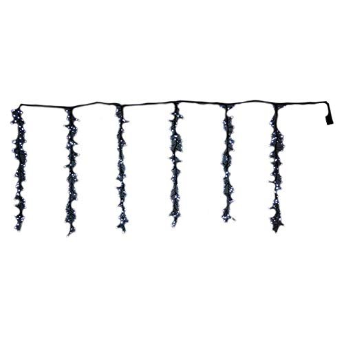 LEDwholesalers Chasing LED Cluster Hanging Garland Light with Multifunction Controller and Dark Green Wire, White, X074WH