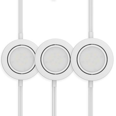 GETINLIGHT 2.75-Inch LED Puck Lights, 3-Pack, 4000K, White