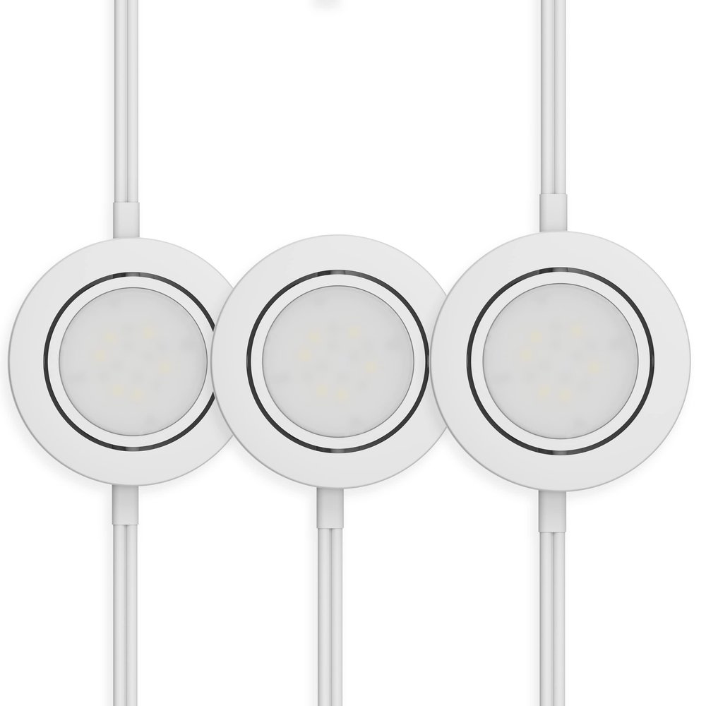 GETINLIGHT 2.75-Inch LED Puck Lights, 3-Pack, 4000K, White