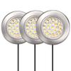 GETINLIGHT 2.5-Inch LED Puck Light Kit, 3-Pack, Plug-in, 3000K, Nickel view 1