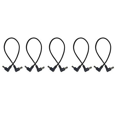 (5) Pack 1 Foot Right Angle DC Power 5.5mm x 2.1mm Patch Cables Wire Male to Male