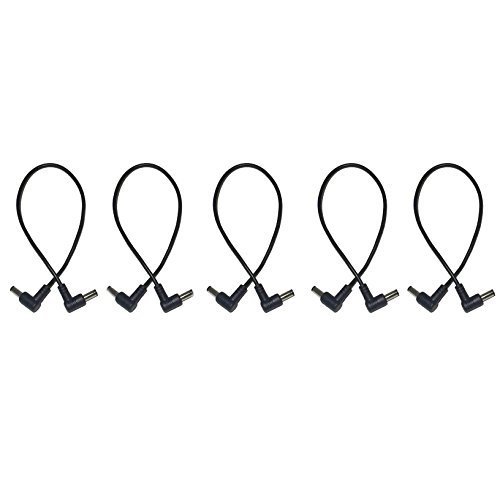 (5) Pack 1 Foot Right Angle DC Power 5.5mm x 2.1mm Patch Cables Wire Male to Male