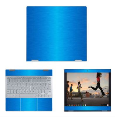 Decalrus - Protective Decal for Google PixelBook (12.3" Screen) Laptop LITE Blue Texture Brushed Aluminum Skin Skins Decal wrap BAgooglePixelbk12LiteBlue