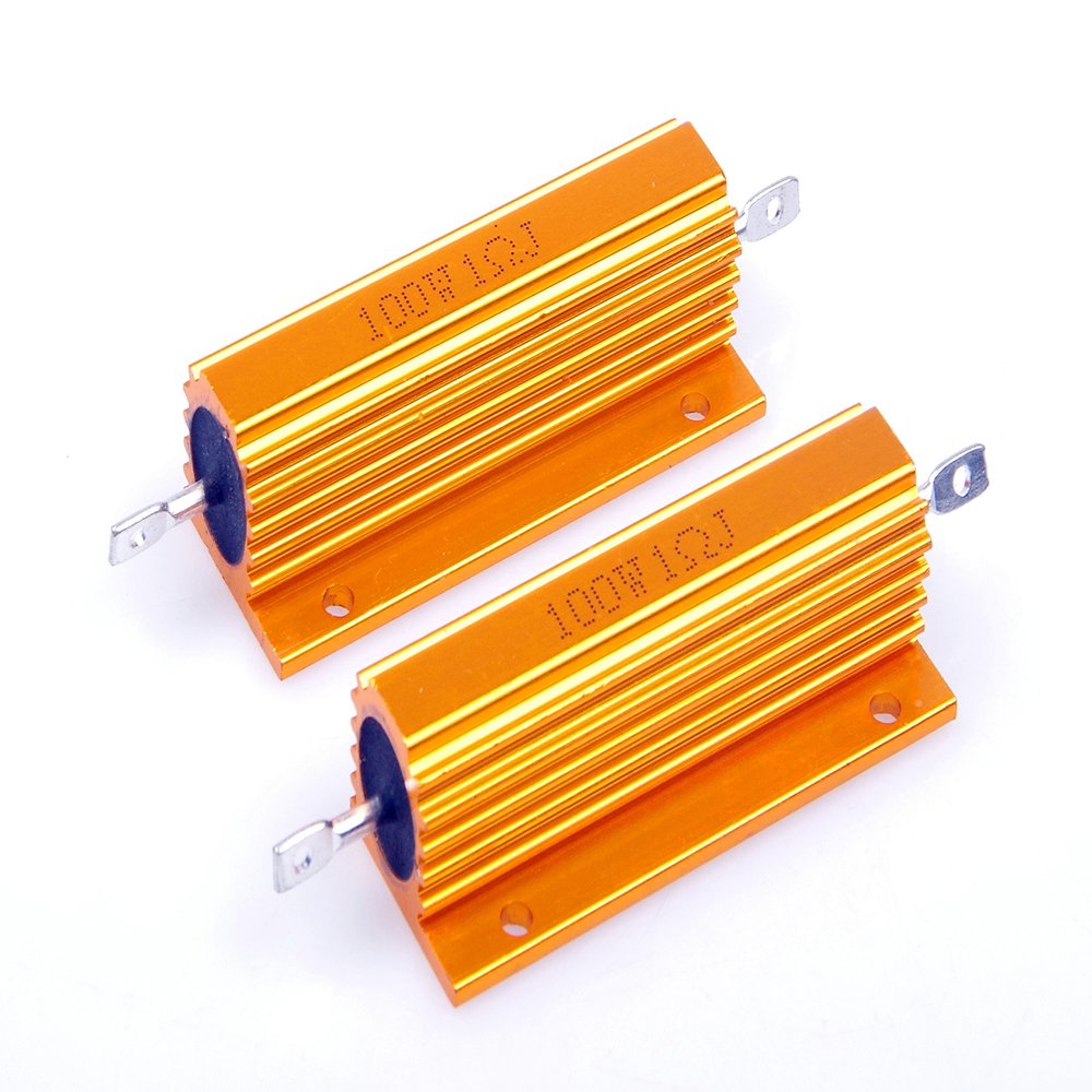 LM YN 100 Watt 1 Ohm 5% Electronic Aluminium Shell Resistors Gold Wirewound Resistor (Pack of 2)