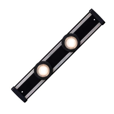 HALO HU2012PS2P930MBR 12" LED Matte Black Under Cabinet Puck Light Kit, 2 Pucks, 3000K Color Temperature