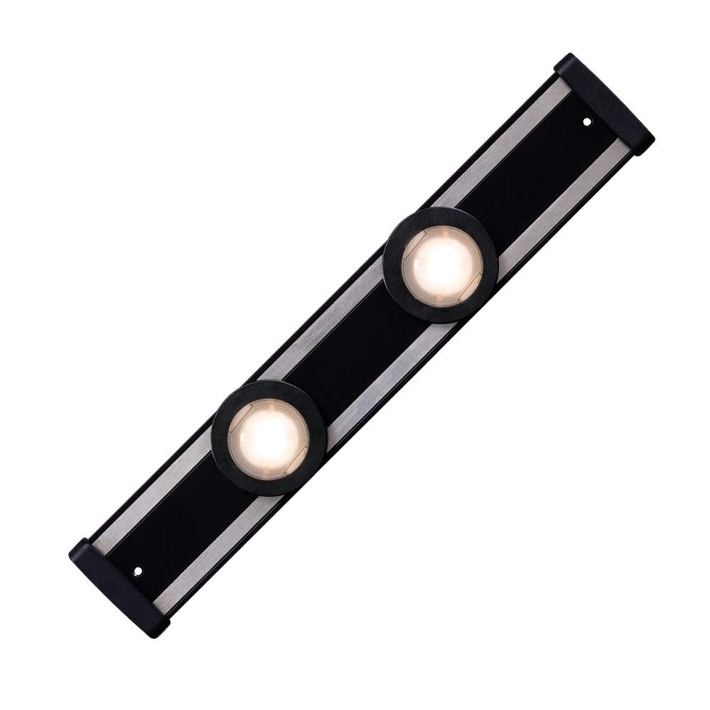 HALO HU2012PS2P930MBR 12" LED Matte Black Under Cabinet Puck Light Kit, 2 Pucks, 3000K Color Temperature