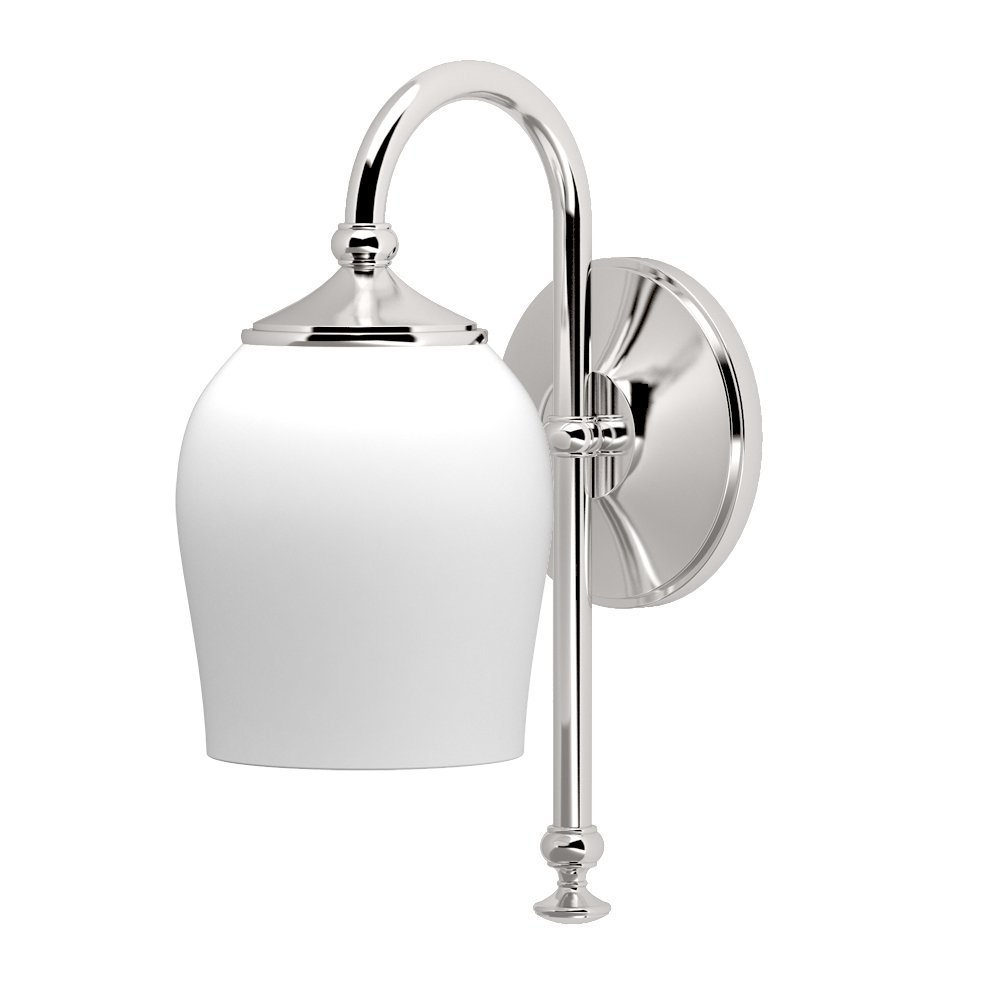 Gatco 1620 Tavern Single Sconce, Polished Nickel | Wall Mount Bathroom Vanity Light With Frosted Glass | 4.75"W X 11.13"H Indoor 1-Light Fixture |Mount Upward or Downward