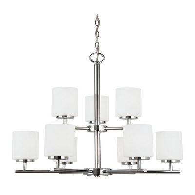 Generation Lighting 31162EN3-05 Oslo Nine - Light Chandelier Hanging Modern Fixture, Chrome