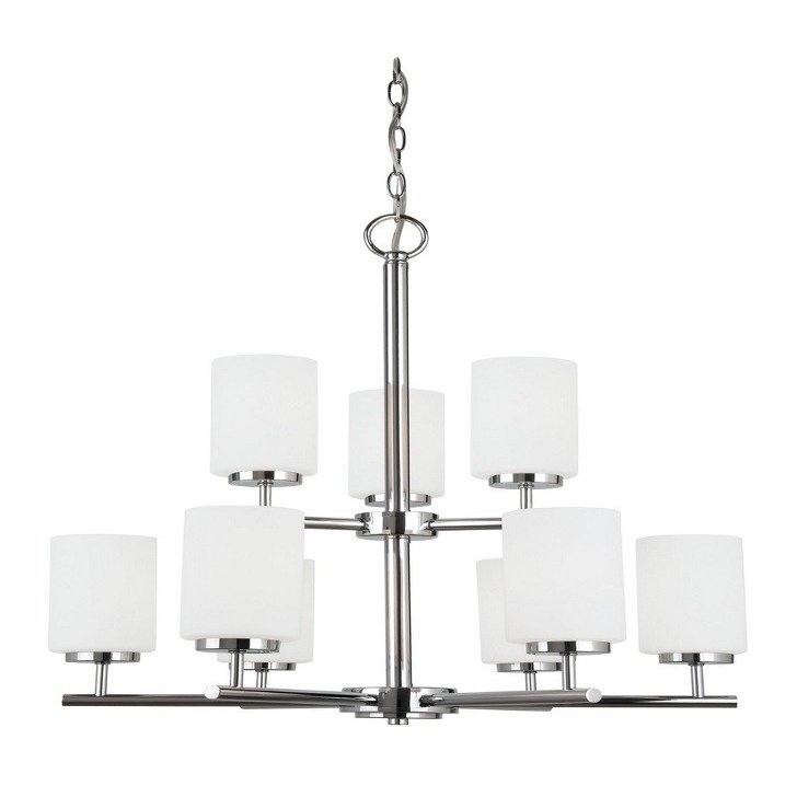 Generation Lighting 31162EN3-05 Oslo Nine - Light Chandelier Hanging Modern Fixture, Chrome