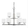 Generation Lighting 31162EN3-05 Oslo Nine - Light Chandelier Hanging Modern Fixture, Chrome view 1