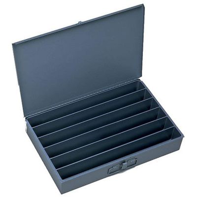 Durham 125-95-IND Gray Cold Rolled Steel Individual Large Horizontal Box, 18" Width x 3" Height x 12" Depth, 6 Compartment