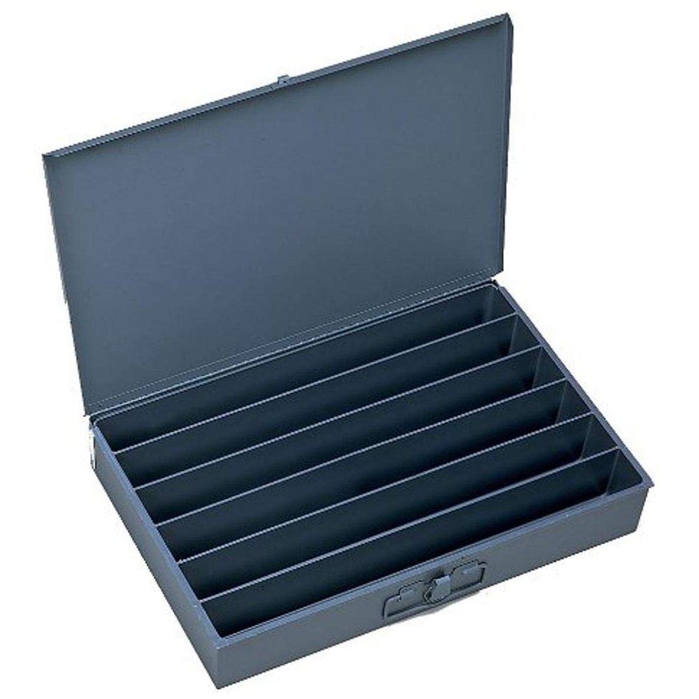 Durham 125-95-IND Gray Cold Rolled Steel Individual Large Horizontal Box, 18" Width x 3" Height x 12" Depth, 6 Compartment