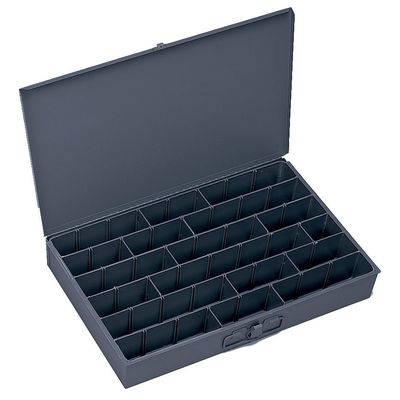 Durham 099-95-IND Gray Cold Rolled Steel Individual Adjustable Compartment Large Horizontal Box, 18" Width x 3" Height x 12" Depth